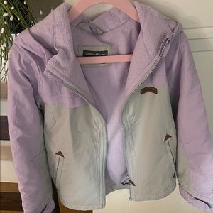 Eddie Bauer Kids Lavender and Light Gray Raincoat